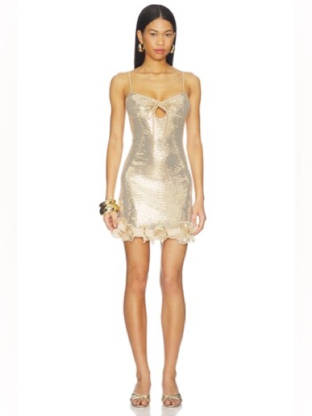 Aniye Records 
Mellory Slip Dress in Gold